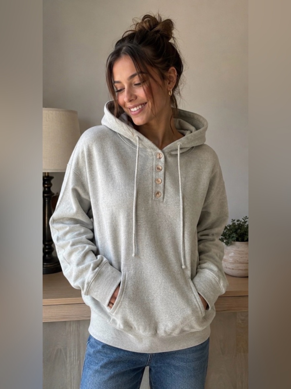 LUMIERE SWEATER GREY OVERSIZED KNIT HOODIE